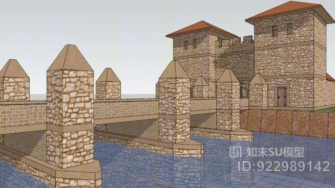 一般：收费桥SU模型下载【ID:922989142】