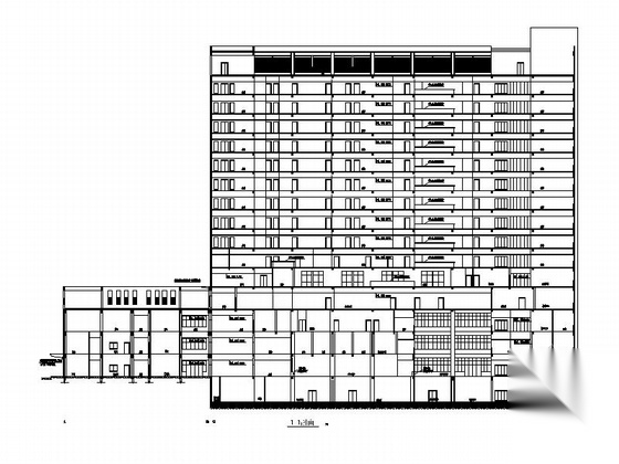 [安徽]高层市级框架结构医疗综合楼建筑施工图（知名设计...cad施工图下载【ID:166209135】