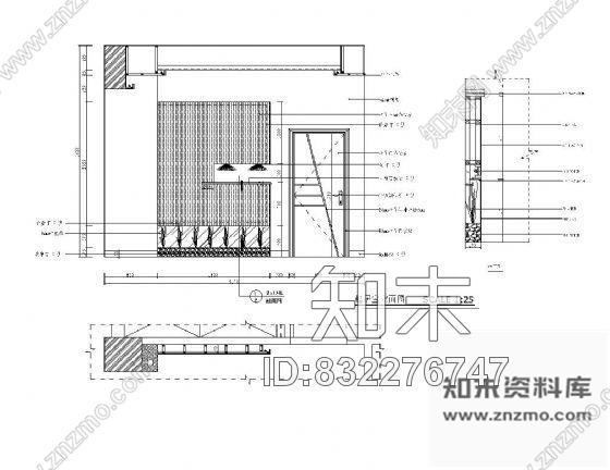 起居室装饰墙详图cad施工图下载【ID:832276747】