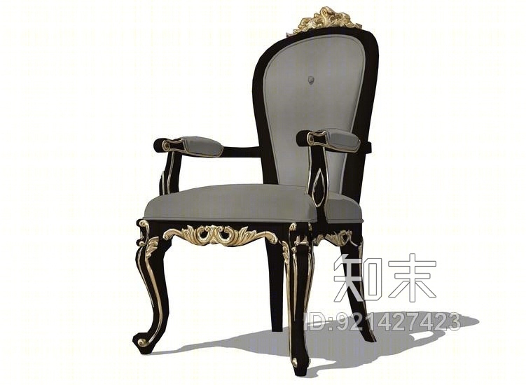 宫廷壹号单人休闲椅子SU模型下载【ID:921427423】