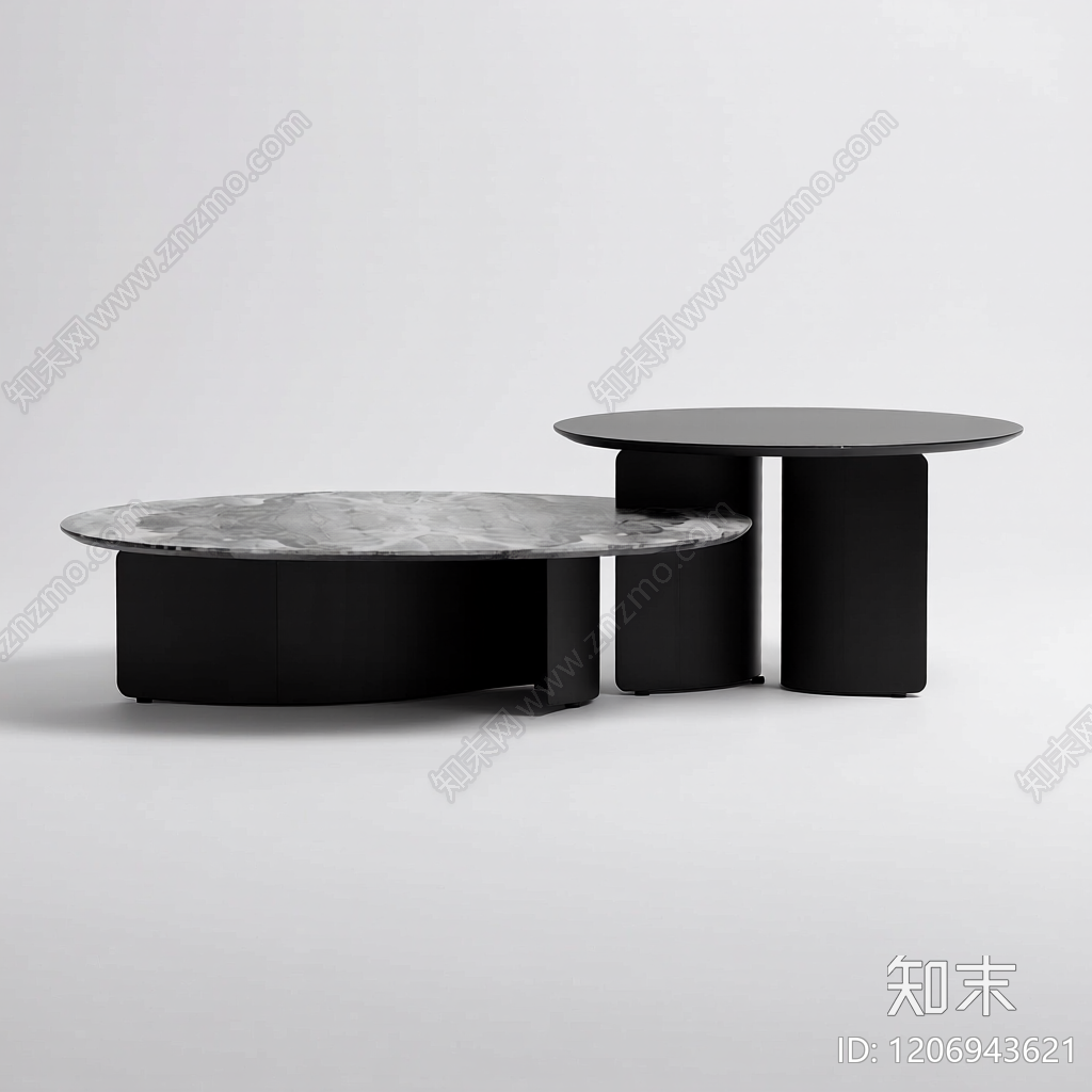 大理石茶几组合3D模型下载【ID:1206943621】