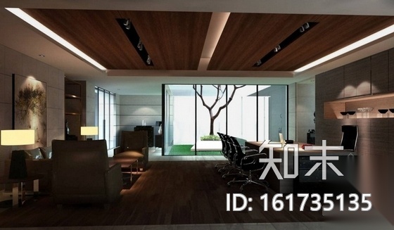 [上海]现代简约农庄办公室装修设计CAD施工图（含效果...cad施工图下载【ID:161735135】