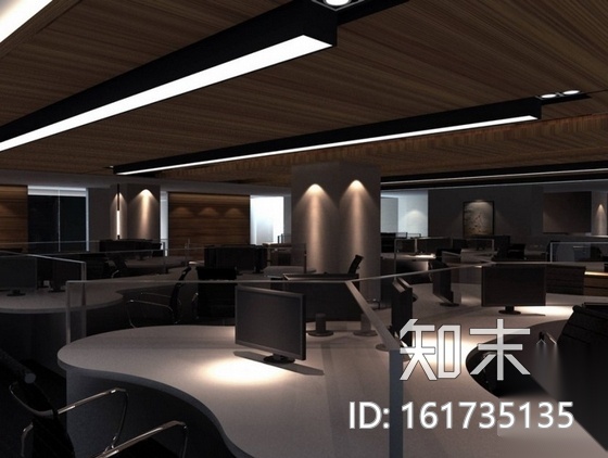 [上海]现代简约农庄办公室装修设计CAD施工图（含效果...cad施工图下载【ID:161735135】