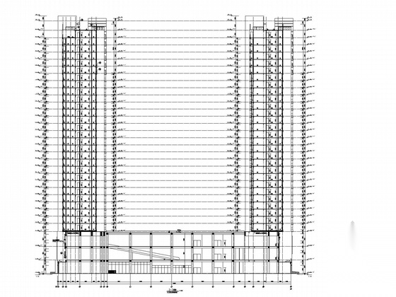 三十层现代风格商住楼建筑施工图cad施工图下载【ID:165138100】