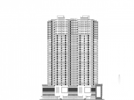 三十层现代风格商住楼建筑施工图cad施工图下载【ID:165138100】