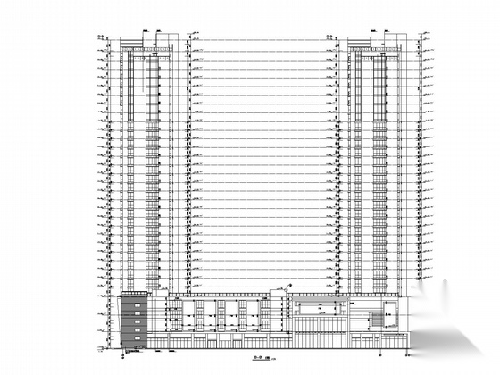 三十层现代风格商住楼建筑施工图cad施工图下载【ID:165138100】