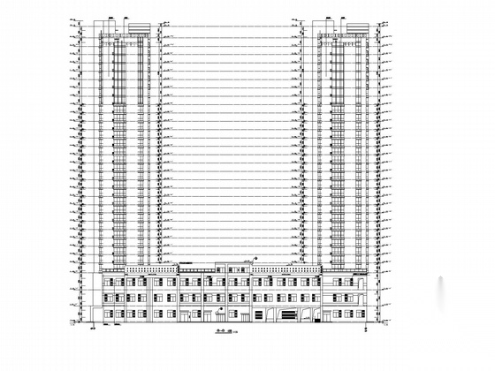 三十层现代风格商住楼建筑施工图cad施工图下载【ID:165138100】