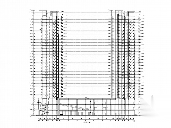 三十层现代风格商住楼建筑施工图cad施工图下载【ID:165138100】