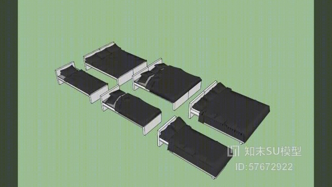 双人床SU模型下载【ID:57672922】