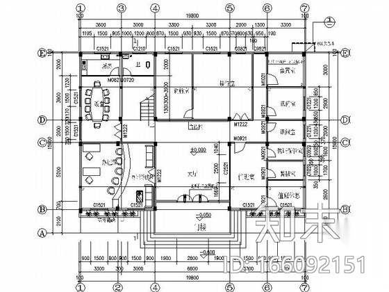 [绵阳]某三层派出所办公楼建筑设计施工图（毕业设计）cad施工图下载【ID:166092151】