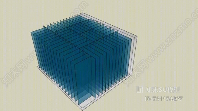 玻璃冷却烟囱SU模型下载【ID:731154867】