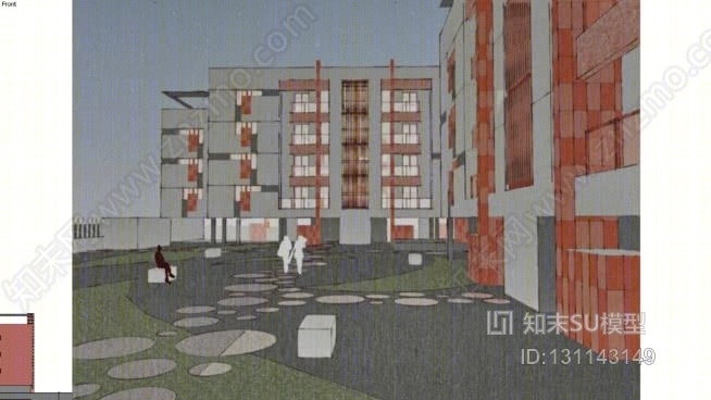 公寓楼，马德里。西班牙SU模型下载【ID:131143149】