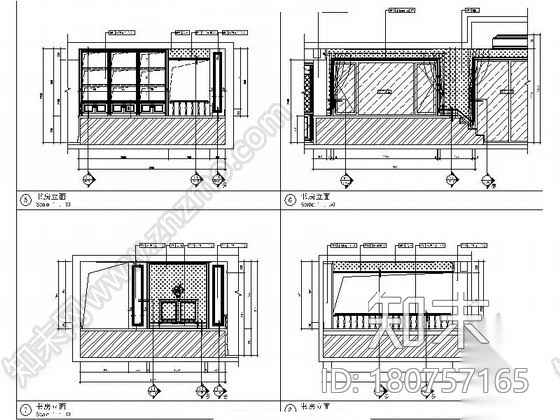 [杭州]浪漫之都时尚简欧风格四居室样板房装修施工图（含...cad施工图下载【ID:180757165】