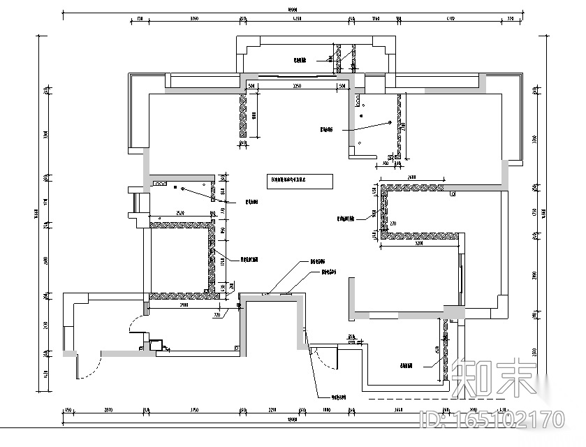 顺发旺角城现代风住宅设计施工图（附效果图）cad施工图下载【ID:165102170】