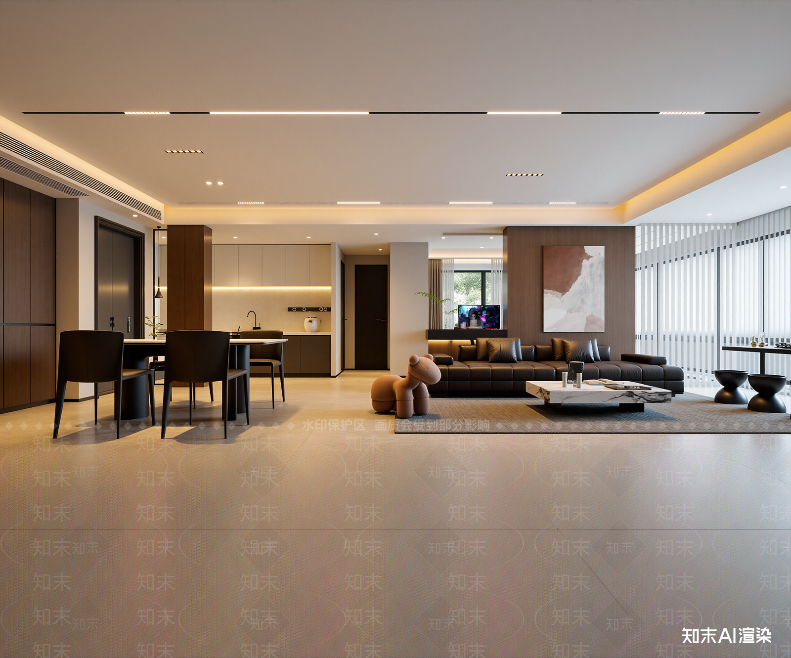现代客餐厅3D模型下载【ID:1221979336】
