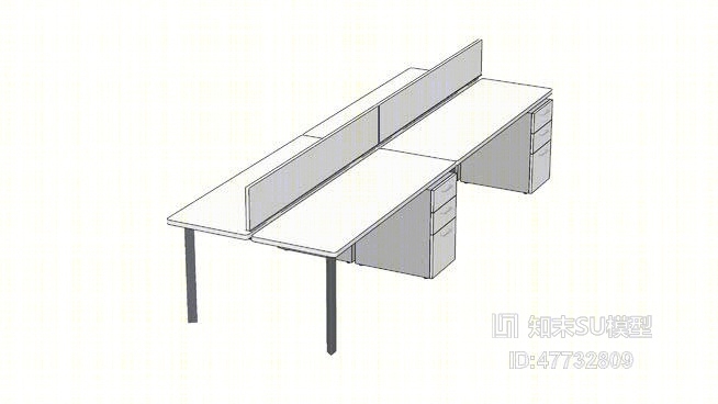 办公桌SU模型下载【ID:47732809】