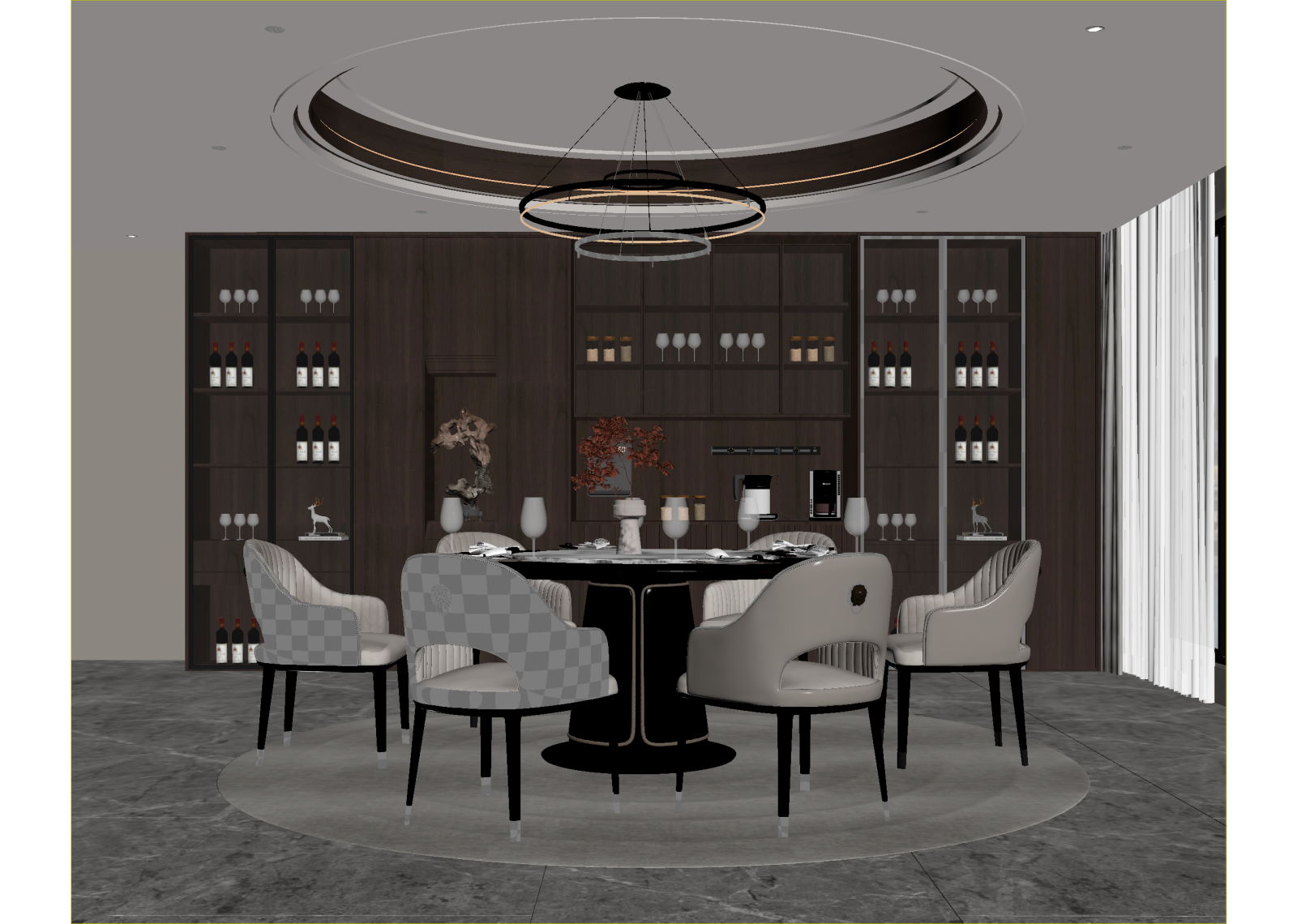 新中式包厢3D模型下载【ID:1214599358】