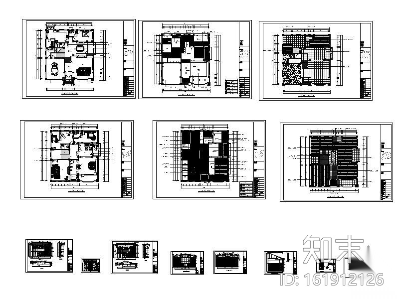 新古典别墅设计装修图(含实景)cad施工图下载【ID:161912126】