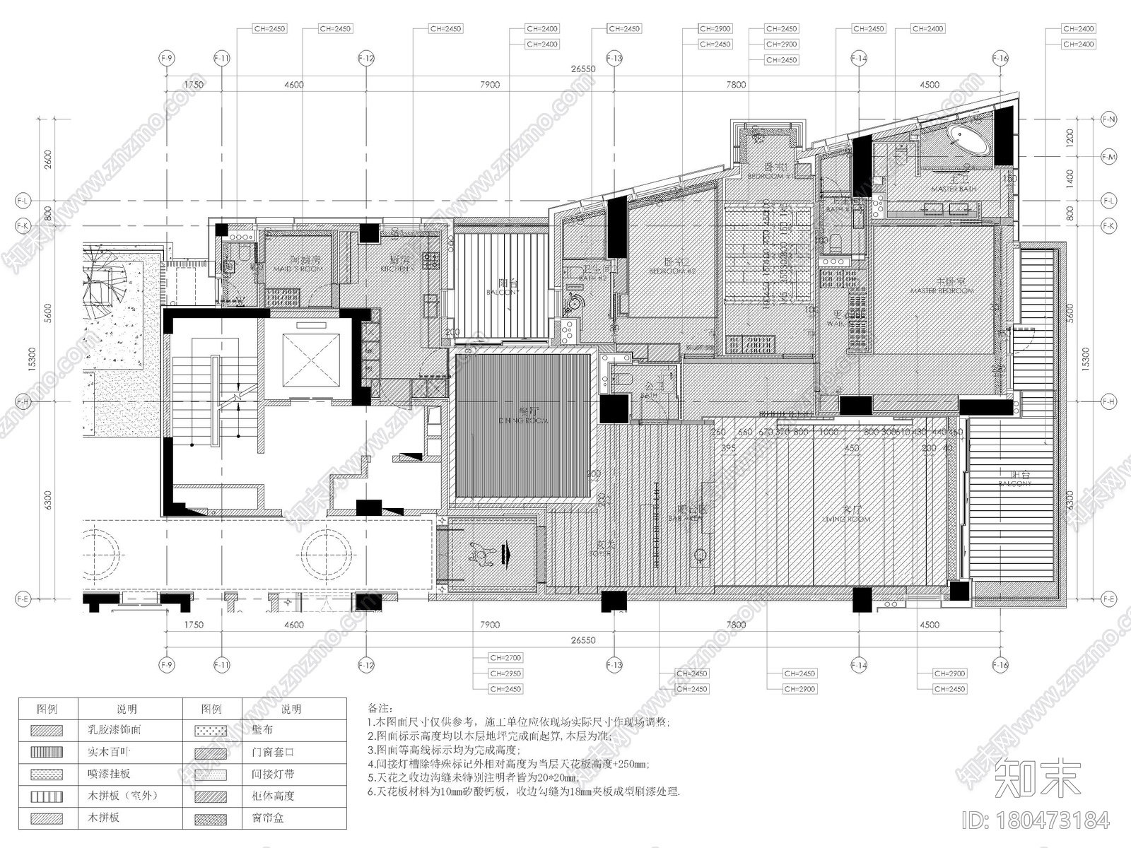 [三亚]273㎡三居室公寓样板间设计施工图施工图下载【ID:180473184】