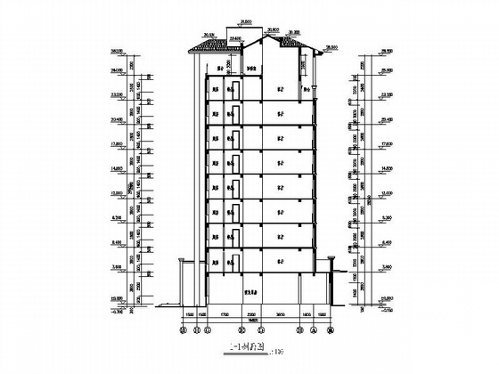 某九层住宅楼建筑施工图（一梯二）cad施工图下载【ID:165732176】