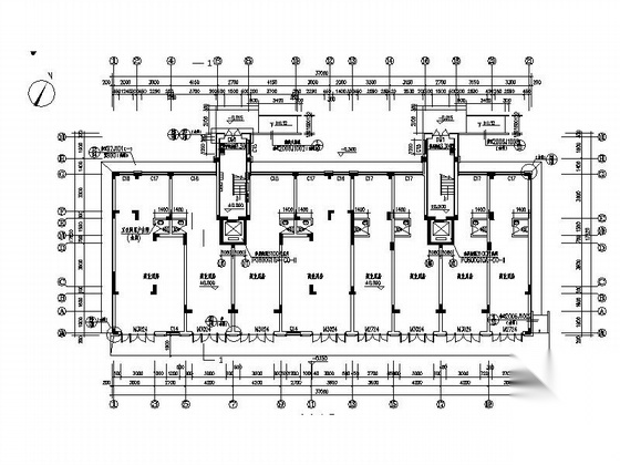 某九层住宅楼建筑施工图（一梯二）cad施工图下载【ID:165732176】