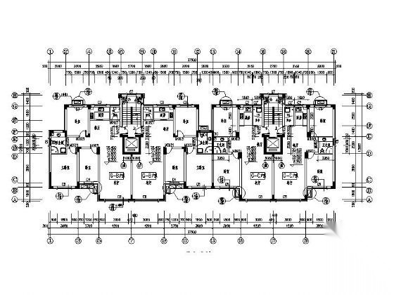 某九层住宅楼建筑施工图（一梯二）cad施工图下载【ID:165732176】