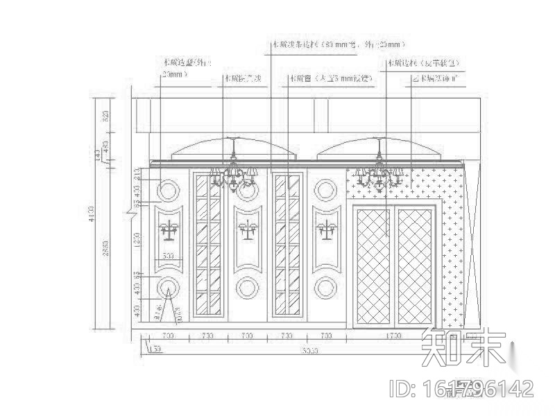 某酒吧欧式装修图(含效果)cad施工图下载【ID:161796142】