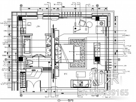 [江苏]工业园区中式休闲会所客房装修图cad施工图下载【ID:161839165】