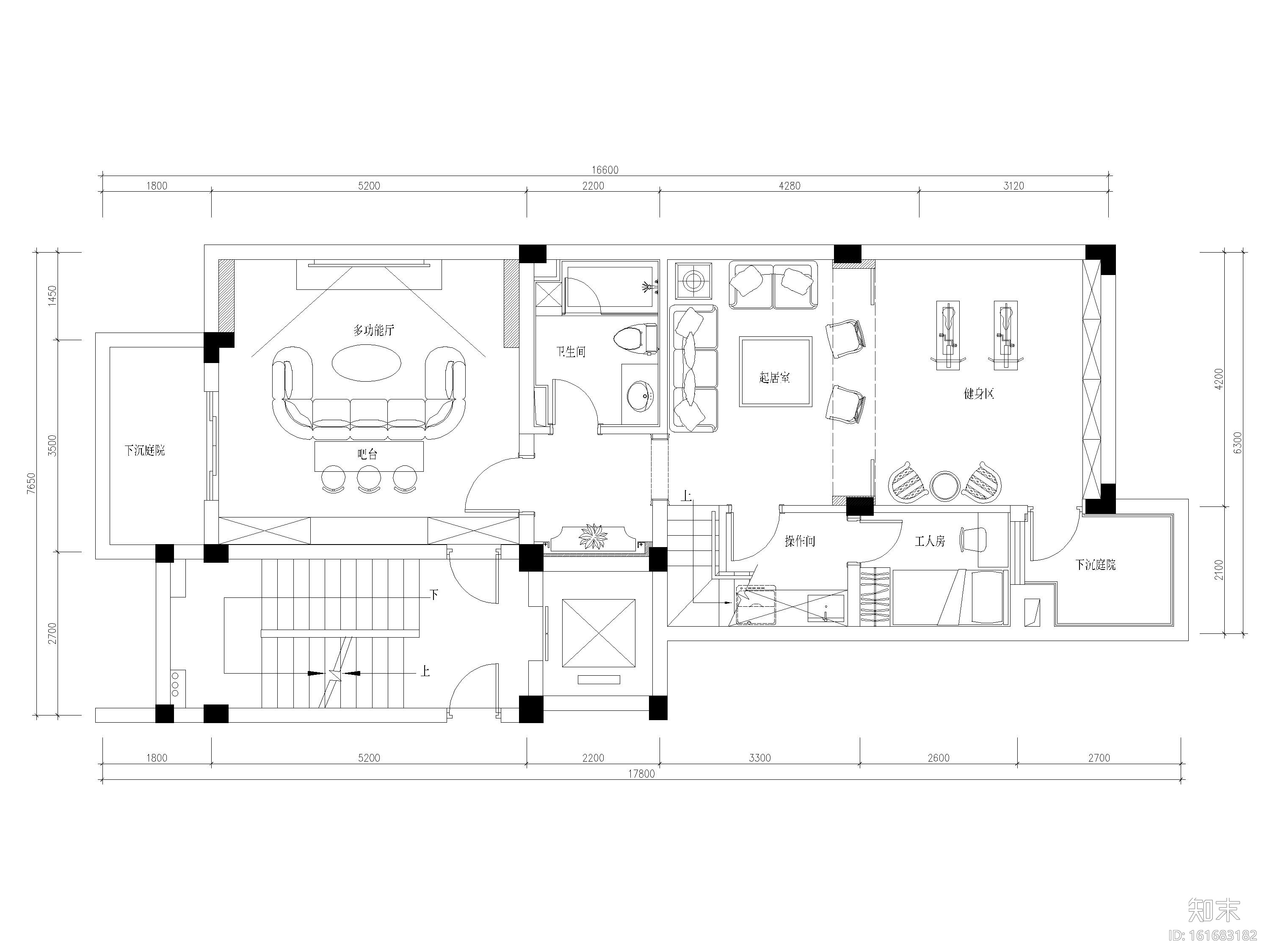 [浙江]225㎡三居法式别墅样板房施工图+实景cad施工图下载【ID:161683182】