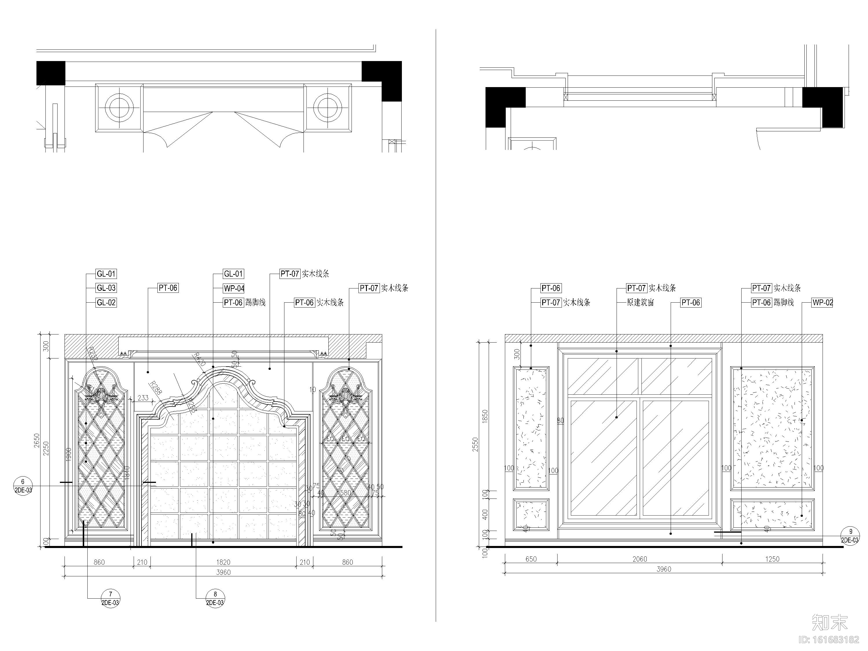[浙江]225㎡三居法式别墅样板房施工图+实景cad施工图下载【ID:161683182】