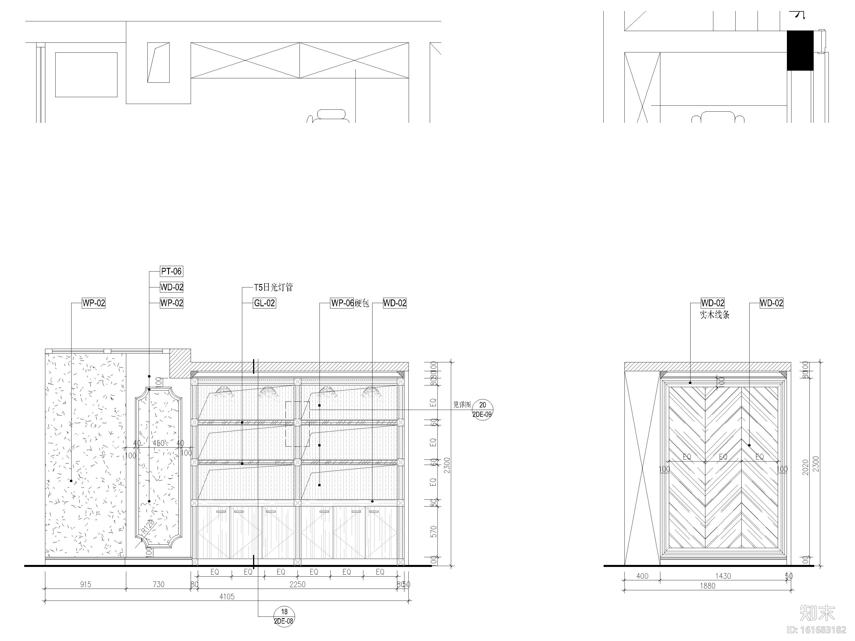 [浙江]225㎡三居法式别墅样板房施工图+实景cad施工图下载【ID:161683182】