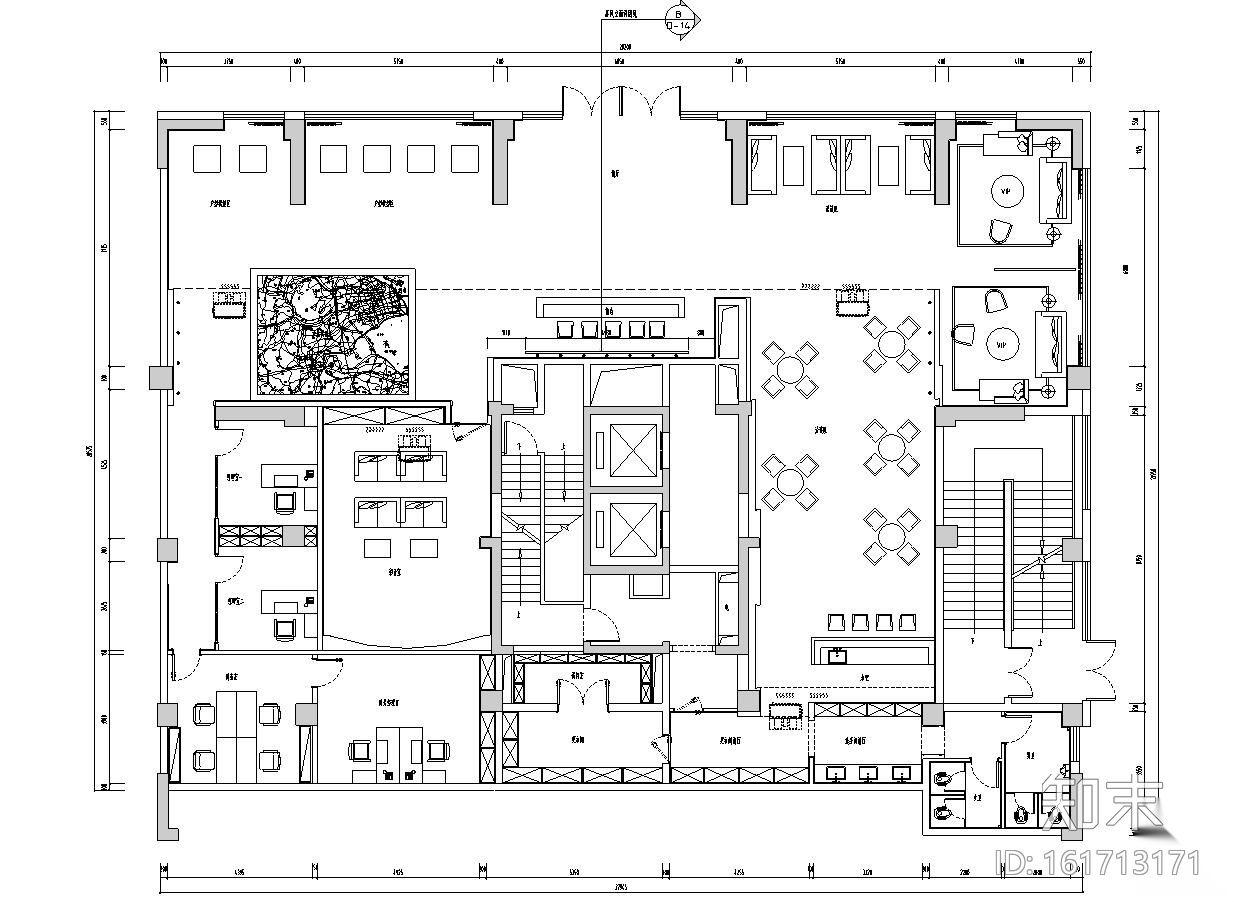 现代风格售楼处装饰施工图设计cad施工图下载【ID:161713169】