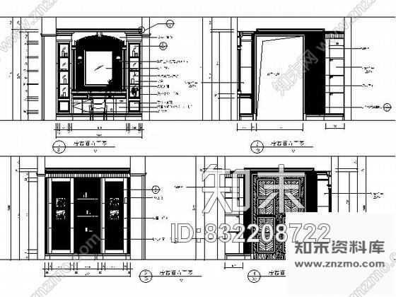 图块/节点主人房梳妆间立面图cad施工图下载【ID:832208722】