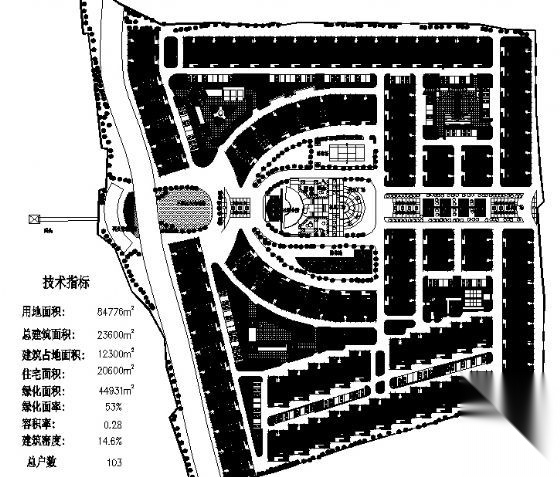 某8.5公顷低层住宅小区规划总图cad施工图下载【ID:168130137】