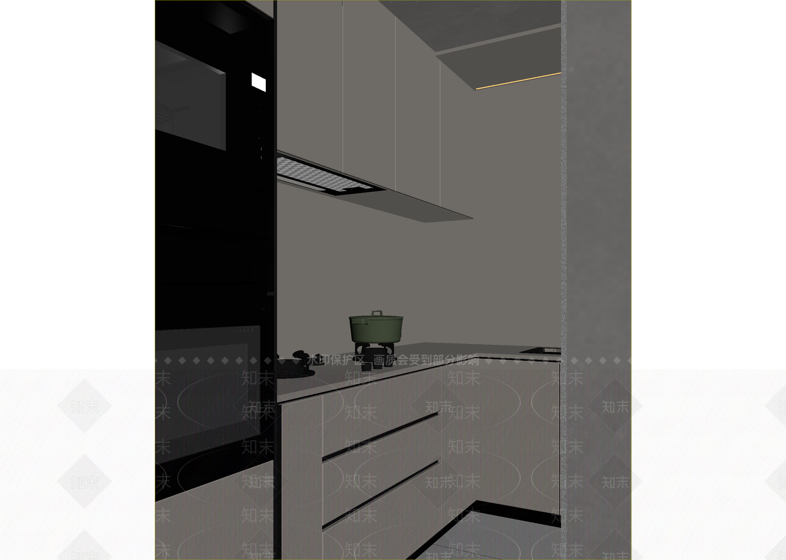 现代封闭式厨房3D模型下载【ID:1214817878】