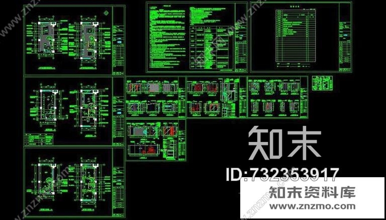 单身公寓施工图-室内人cad施工图下载【ID:732353917】