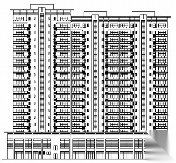 [江西]某小区十八层商住楼建筑施工图（2栋）cad施工图下载【ID:167625178】