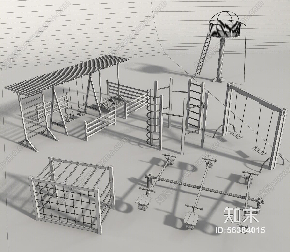 儿童游乐设施3D模型下载【ID:56384015】
