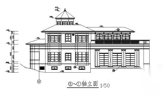 某三层欧式别墅建筑方案图cad施工图下载【ID:149916196】