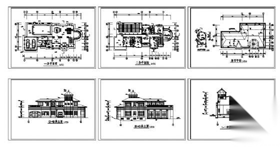 某三层欧式别墅建筑方案图cad施工图下载【ID:149916196】