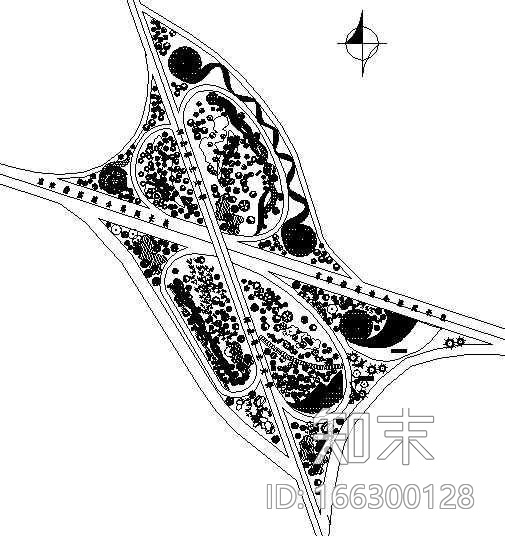 某立交桥匝道绿化平面图施工图下载【ID:166300128】