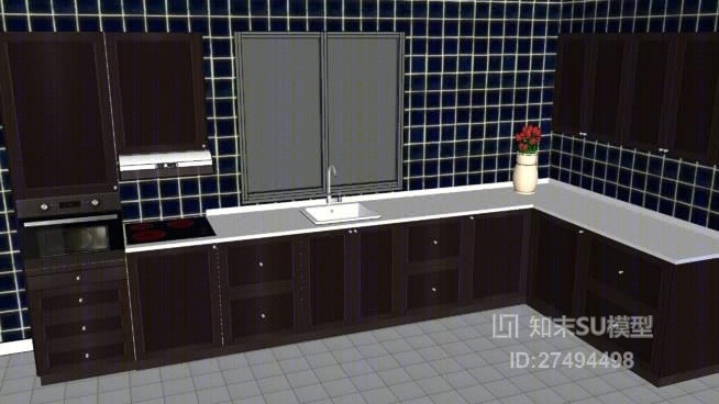 家居开放厨房SU模型下载【ID:318063000】