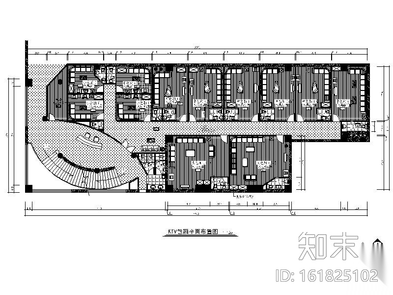 经典KTV包间室内装修图cad施工图下载【ID:161825102】