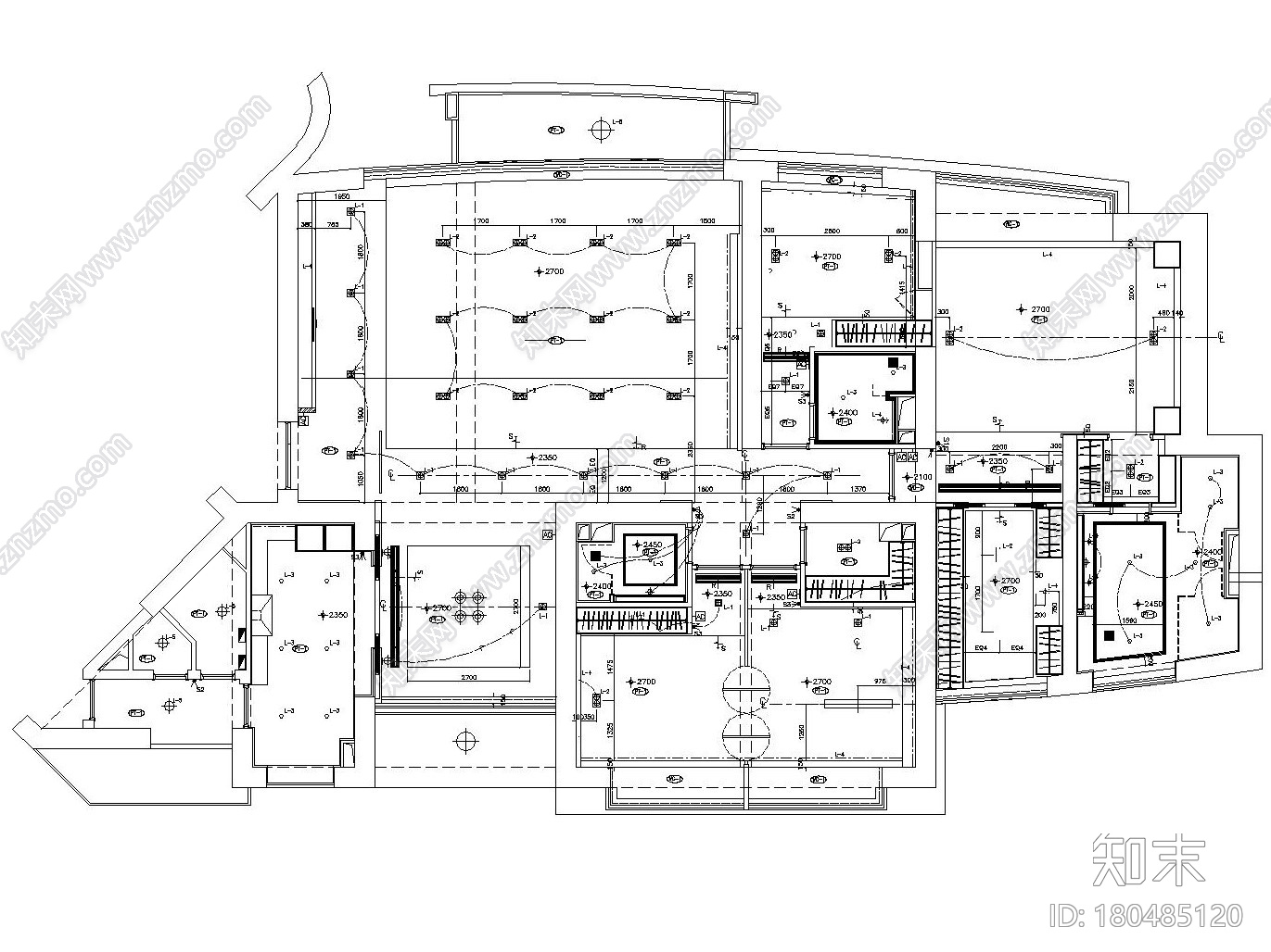 [上海]新中式风格样板间装修全套施工图（附效果图+实景...cad施工图下载【ID:180485120】