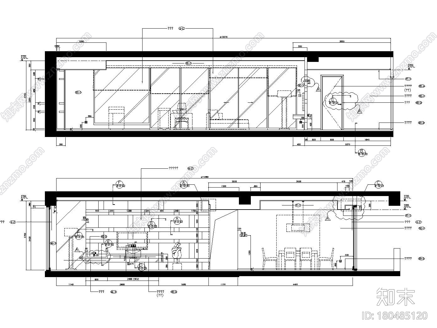 [上海]新中式风格样板间装修全套施工图（附效果图+实景...cad施工图下载【ID:180485120】