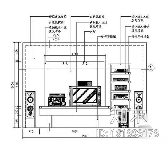 客厅立面图施工图下载【ID:161898178】