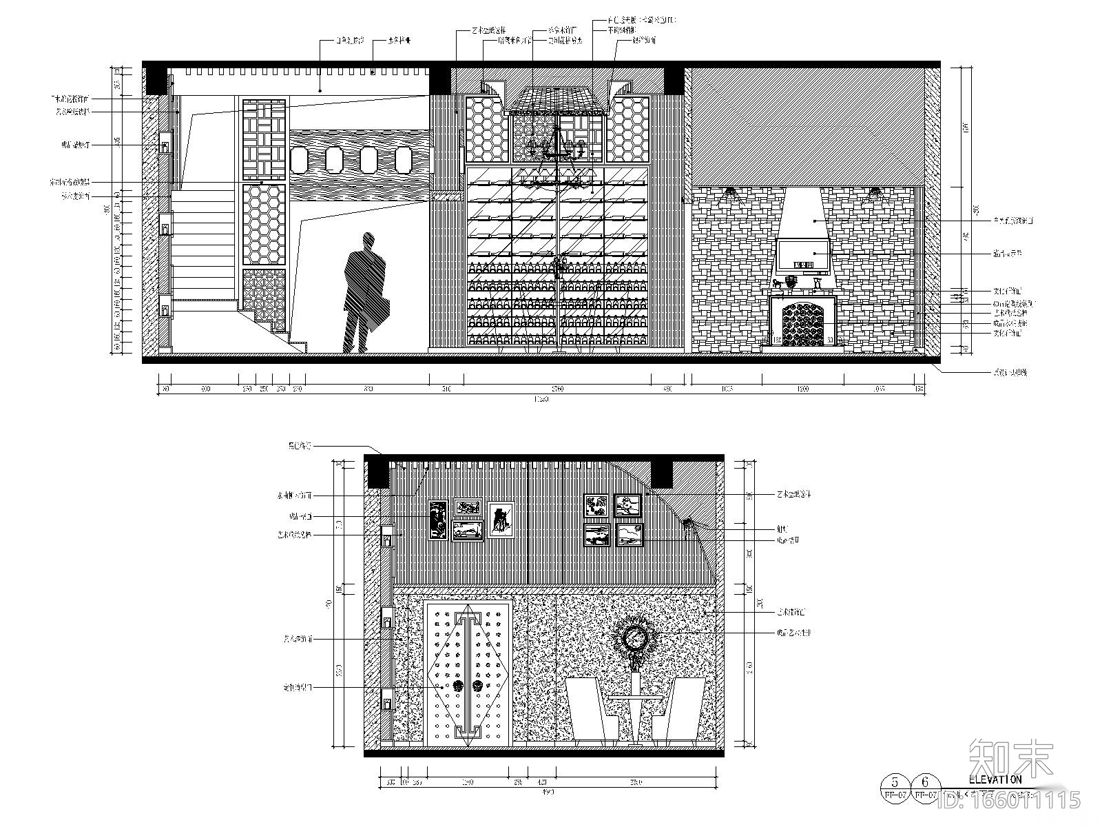 某地区天畝会所唐庄室内装修设计全套CAD施工图施工图下载【ID:166011115】