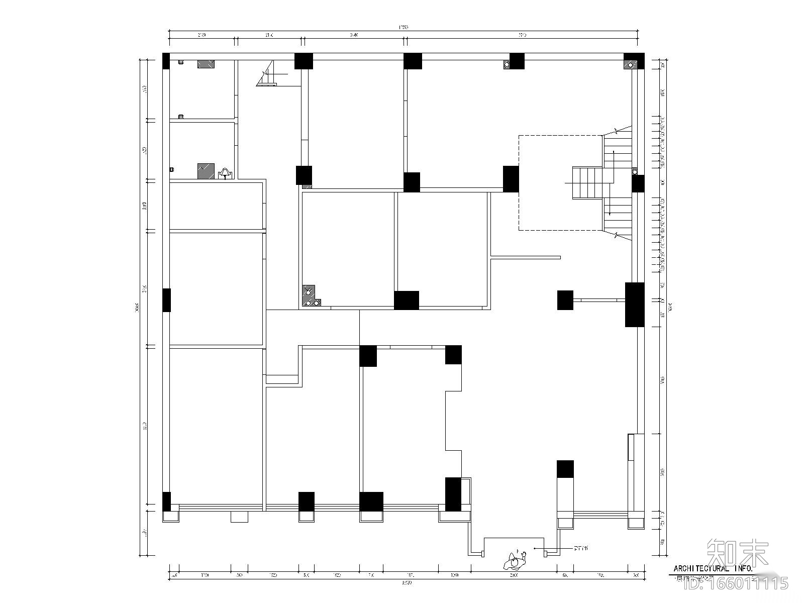 某地区天畝会所唐庄室内装修设计全套CAD施工图施工图下载【ID:166011115】