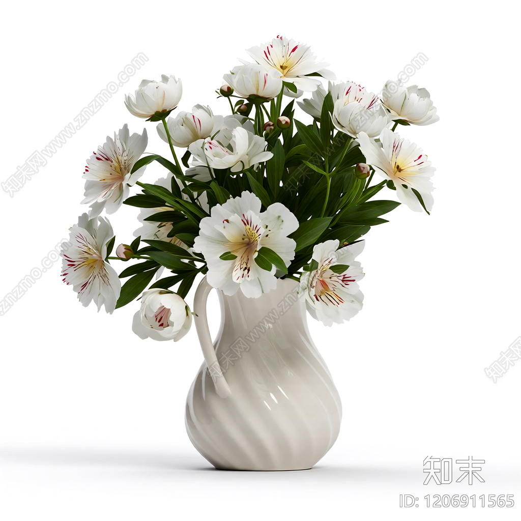 花瓶插花装饰品3D模型下载【ID:1206911565】