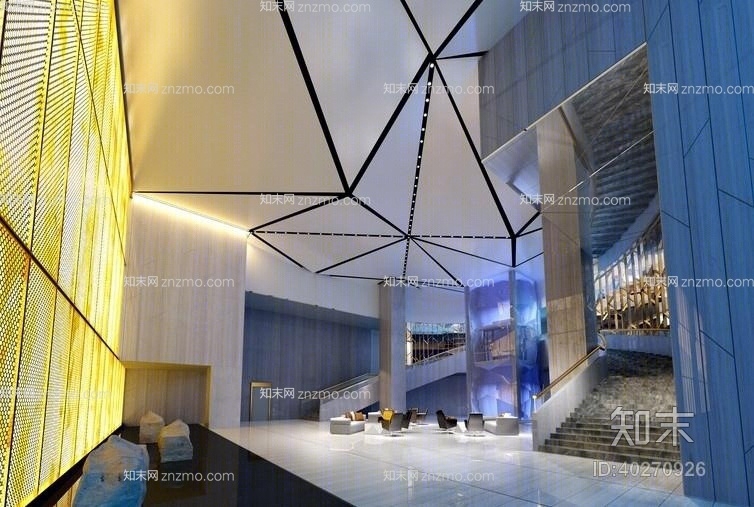 现代酒店大堂3D模型下载【ID:40270926】